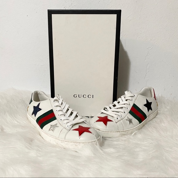 Gucci Shoes - GUCCI Ace Embroidered Star Sneakers